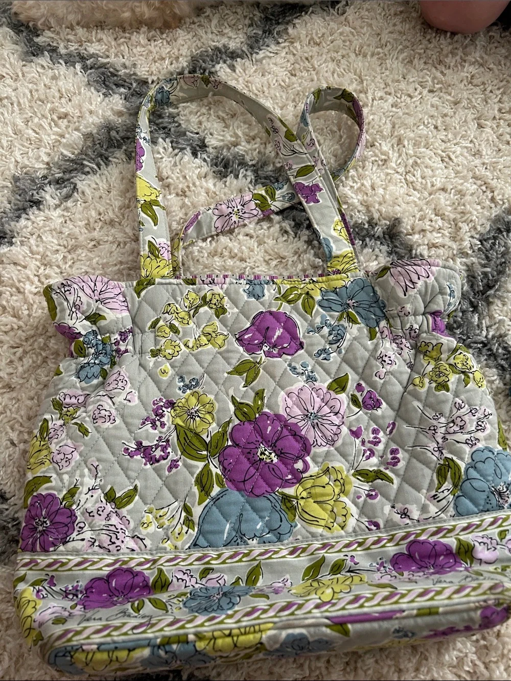 Vera Bradley Floral Quilted purse in Purple, Blue & Yellow